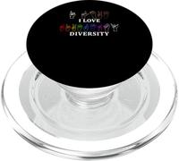 I Love Diversity Linguaggio dei segni Inspirational Equality PopSockets PopGrip per MagSafe