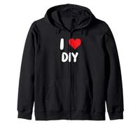 I Love DIY - Cuore - Home Project Improvement Craft Arts Felpa con Cappuccio