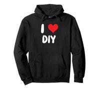 I Love DIY - Cuore - Home Project Improvement Craft Arts Felpa con Cappuccio