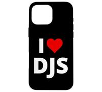 I Love DJs (con un cuore rosso) Custodia per iPhone 16 Pro Max