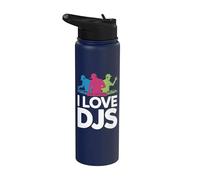 I Love DJs Vibrant Music Mixer Amanti Stainless Steel Insulated Water Bottle