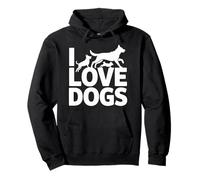 I Love Dogs Amanti Canine Unite Felpa con Cappuccio