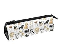 I Love Dogs and Bones - Astuccio per cancelleria, astuccio per matite, cosmetici, borsa compatta con cerniera, Multi, 5.5 ×6 ×20CM/2.2x2.4x7.9 in, Organizer per borse