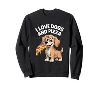 I Love Dogs And Pizza Cane Divertente Felpa