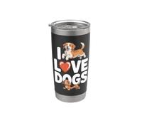 I Love Dogs Happy Pups Compagni canini Bicchiere termico in acciaio inox doppia parete