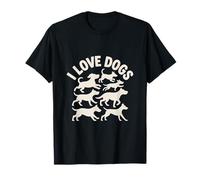 I Love Dogs Silhouette Animale Adorazione Maglietta