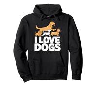 I Love Dogs - Simpatico Cucciolo Amante degli Animali Felpa con Cappuccio