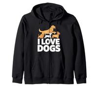 I Love Dogs - Simpatico Cucciolo Amante degli Animali Felpa con Cappuccio