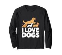 I Love Dogs - Simpatico Cucciolo Amante degli Animali Maglia a Manica