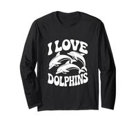 I Love Dolphins Ocean Life Appassionato Maglia a Manica