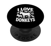 I Love Donkeys - Simpatici appassionati di animali PopSockets PopGrip Adesivo