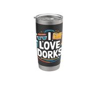 I Love Dorks Books Science Fun Occhiali Bicchiere termico in acciaio inox doppia parete