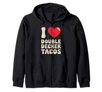 I Love Double Decker Tacos Divertente Felpa con Cappuccio