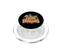 I Love Dragons Flying Mitico Creatura PopSockets PopGrip per MagSafe