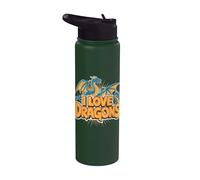 I Love Dragons Flying Mitico Creatura Stainless Steel Insulated Water Bottle