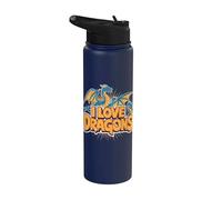 I Love Dragons Flying Mitico Creatura Stainless Steel Insulated Water Bottle