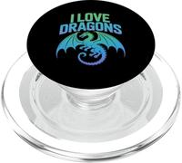 I Love Dragons Mitico Bestia Amante Arte PopSockets PopGrip per MagSafe