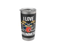 I Love Drummers Batteria Music Passion Bicchiere termico in acciaio inox doppia parete