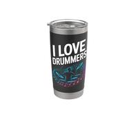 I Love Drummers Musical Rhythm Beats Bicchiere termico in acciaio inox doppia parete