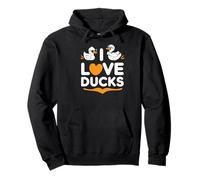 I Love Ducks - Simpatica paperella duo di design Felpa con Cappuccio
