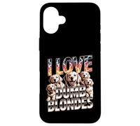 I Love Dumb Blondes Golden Retriever Labrador Humor Custodia per iPhone 16 Plus