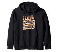 I Love Dumb Blondes Golden Retriever Labrador Humor Felpa con Cappuccio