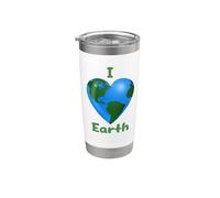 I love earth cuore globo design Bicchiere termico in acciaio inox doppia parete