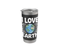 I Love Earth Nature Conservation Messaggio Bicchiere termico in acciaio inox doppia parete