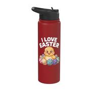 I Love Easter Chick E Uova Colorate Stainless Steel Insulated Water Bottle