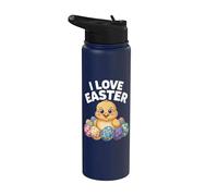 I Love Easter Chick E Uova Colorate Stainless Steel Insulated Water Bottle