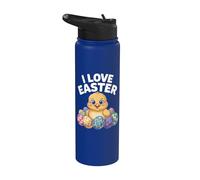 I Love Easter Chick E Uova Colorate Stainless Steel Insulated Water Bottle