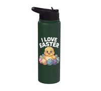 I Love Easter Chick E Uova Colorate Stainless Steel Insulated Water Bottle
