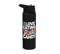 I Love Eating Candy Bears Cioccolato Stainless Steel Insulated Water Bottle