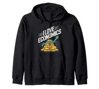 I Love Economics - Appassionato di crescita del denaro Felpa con Cappuccio