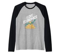 I Love Economics - Appassionato di crescita del denaro Maglia con Maniche Raglan