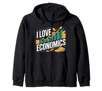 I Love Economics Crescita del denaro Passione Felpa con Cappuccio