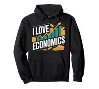 I Love Economics Crescita del denaro Passione Felpa con Cappuccio