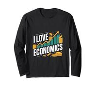 I Love Economics Crescita del denaro Passione Maglia a Manica