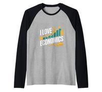 I Love Economics Crescita del denaro Passione Maglia con Maniche Raglan