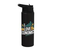 I Love Economics Enthusiast Finanza Ricchezza Stainless Steel Insulated Water Bottle