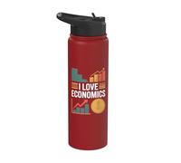 I Love Economics Grafico e Grafico Design Stainless Steel Insulated Water Bottle
