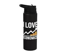 I Love Economics Graph Trend Monete Stainless Steel Insulated Water Bottle