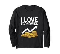 I Love Economics Monete Grafica Freccia Maglia a Manica