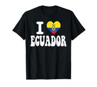I Love Ecuador Bandiera Cuore Retro Viaggio Souvenir Maglietta