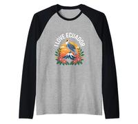 I Love Ecuador Condor Tramonto Montagna Maglia con Maniche Raglan