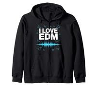 I Love EDM Vibes Music Festival Onda sonora Felpa con Cappuccio