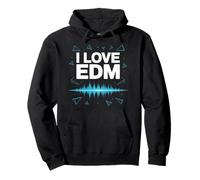 I Love EDM Vibes Music Festival Onda sonora Felpa con Cappuccio