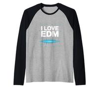 I Love EDM Vibes Music Festival Onda sonora Maglia con Maniche Raglan