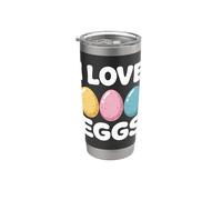 I Love Eggs Pastello Pasqua Humor Design Bicchiere termico in acciaio inox doppia parete