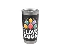 I Love Eggs - Ventaglio pasquale colorato Bicchiere termico in acciaio inox doppia parete